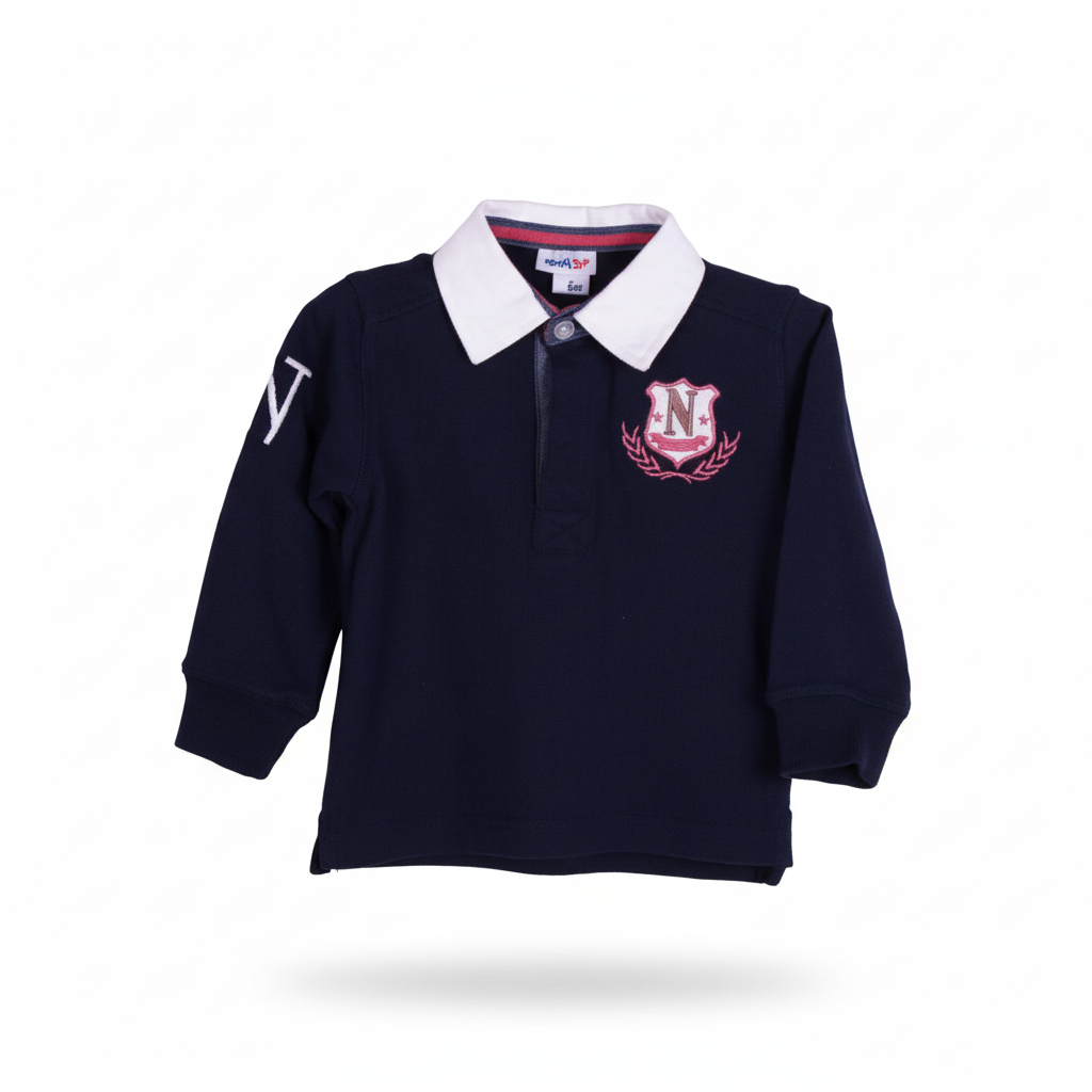 POLO CON ESCUDO AZUL MARINO