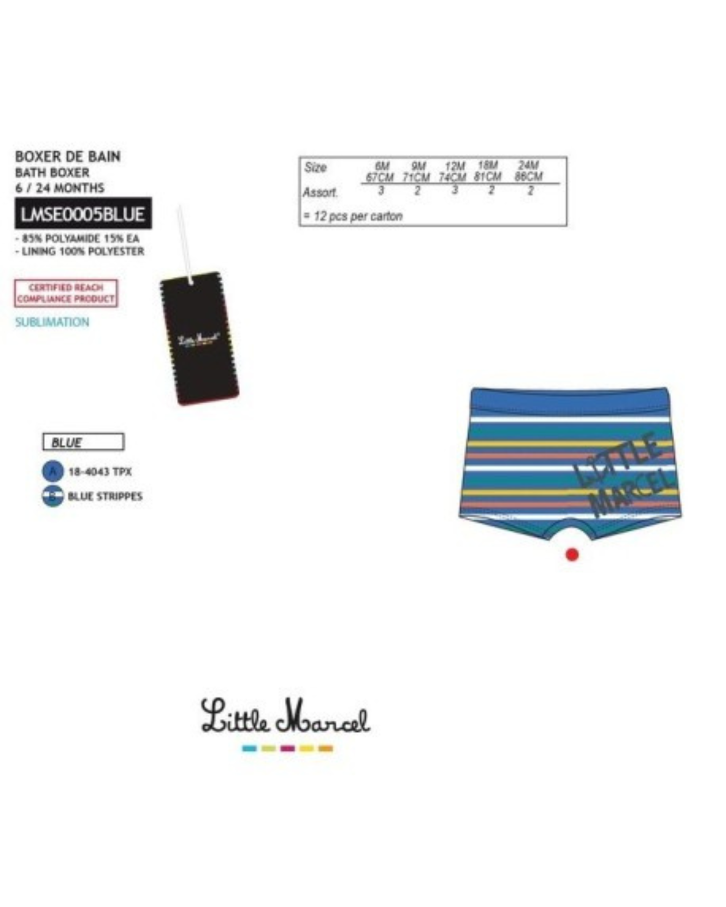 BAÑADOR AZUL LITTLE MARCEL