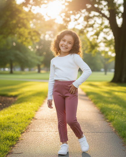 LEGGING ROSA CON CEÑIDOS