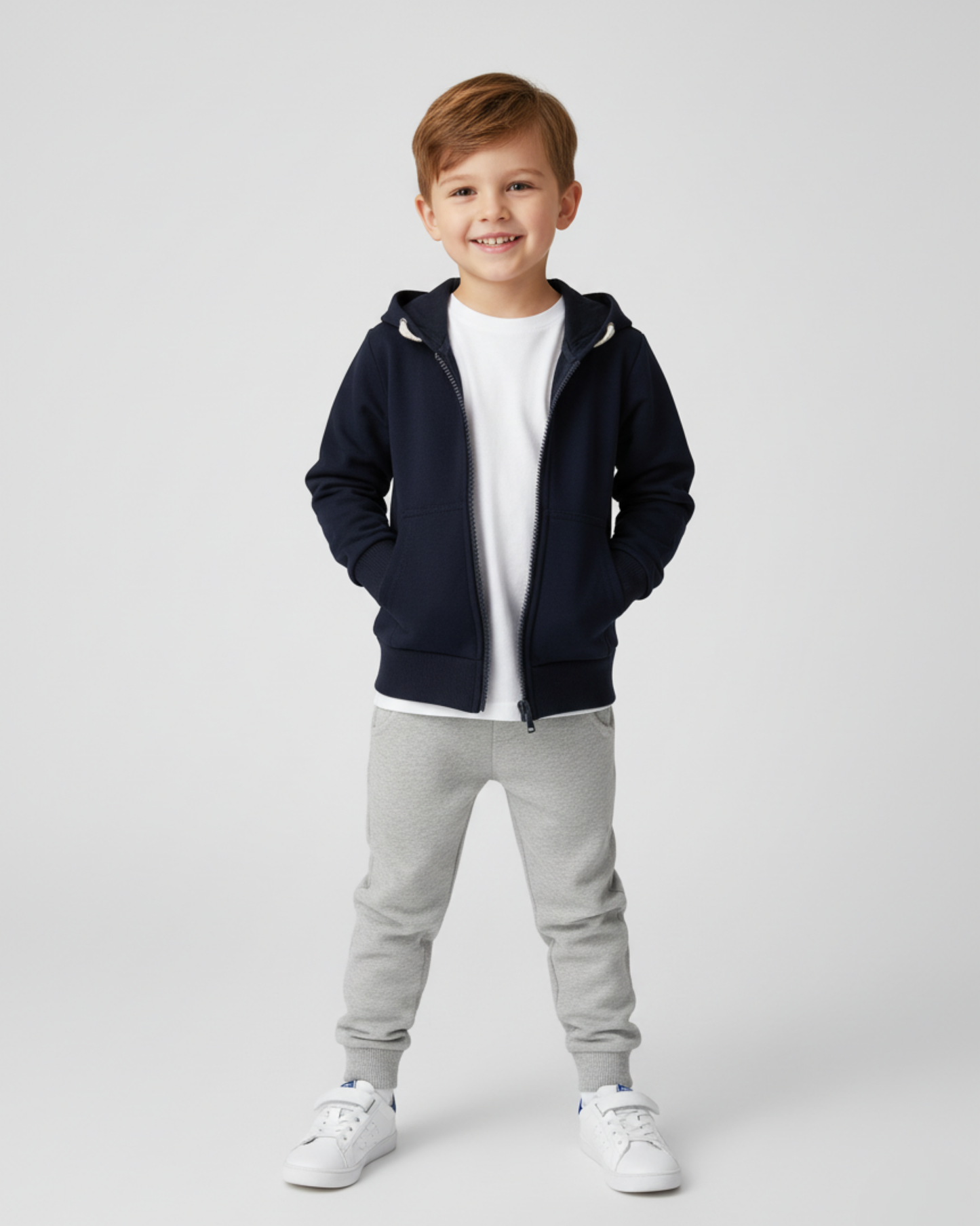 CHAQUETA BÁSICA AZUL MARINO CON GORRO