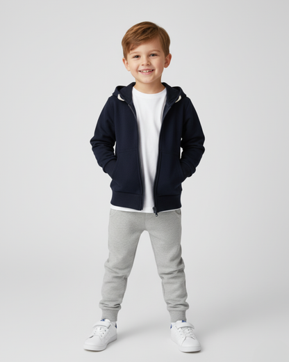 CHAQUETA BÁSICA AZUL MARINO CON GORRO