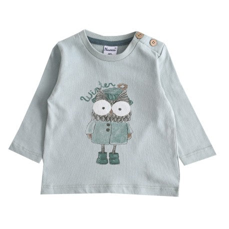 CAMISETA MANGA LARGA BÚHO VERDE