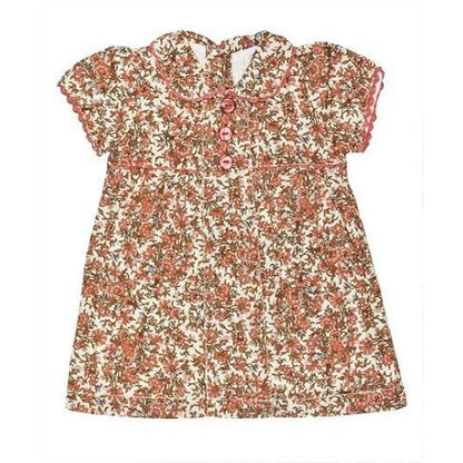 VESTIDO MANGA CORTA CON ESTAMPADO DE HOJAS