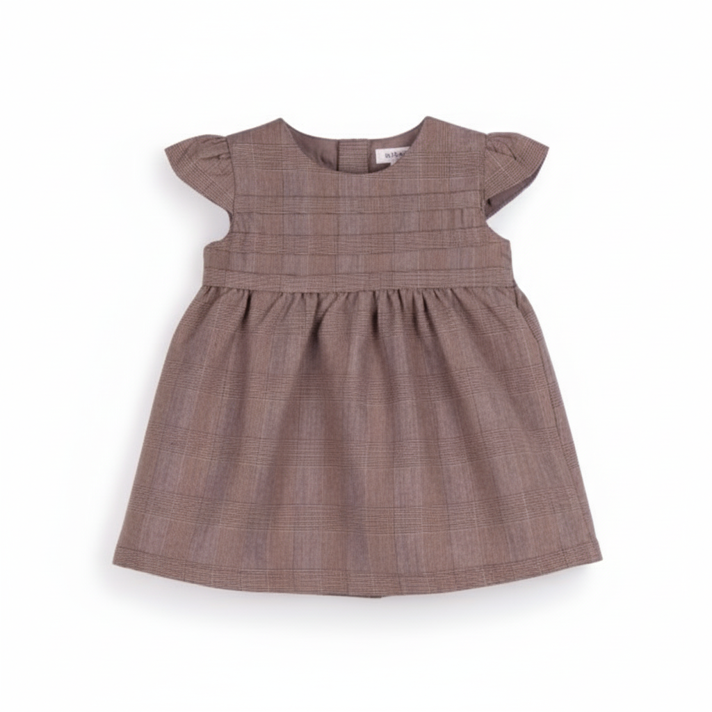 VESTIDO MANGA CORTA MARRÓN