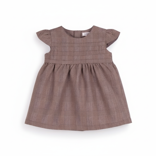 VESTIDO MANGA CORTA MARRÓN