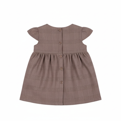 VESTIDO MANGA CORTA MARRÓN